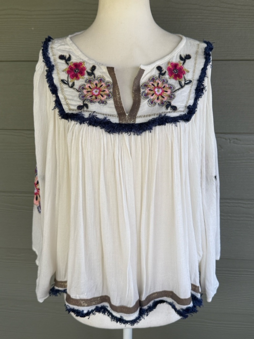 Banjara Embroidered Cropped Boho Top